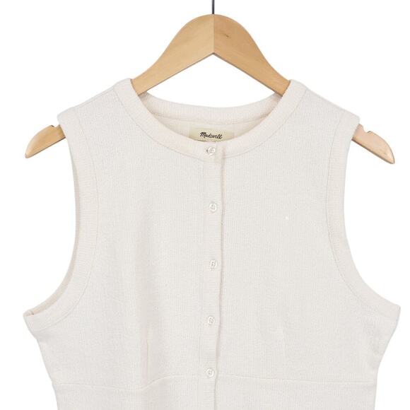 Madewell Split Crewneck Cardigan Tank Lighthouse Size Large NWT - Picture 4 of 8